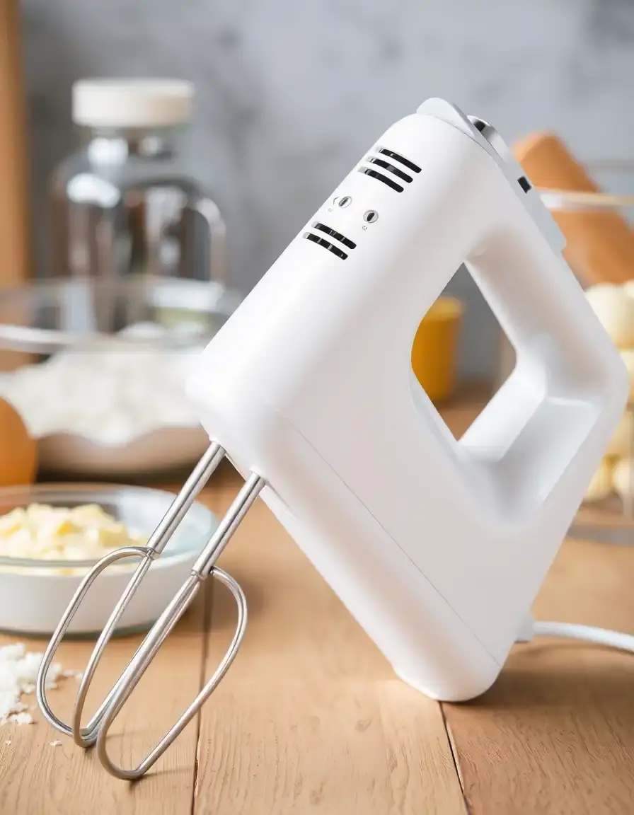 Elektrischer Handmixer aus Edelstahl mit verschiedenen Geschwindigkeitsstufen