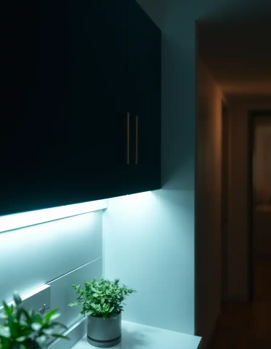 Helle LED Lampe Küche unter dem Schrank montiert