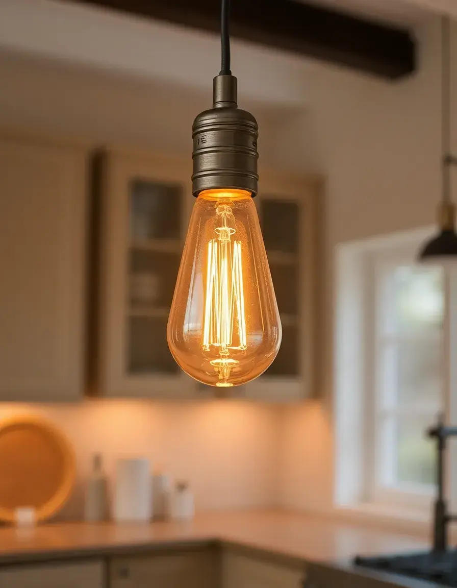 Elegante Hängeleuchte Lampe Küche über einer Kochinsel