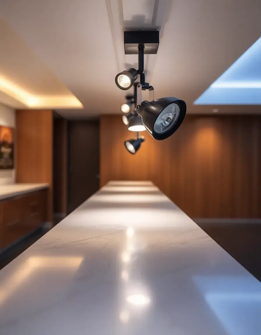 Flexibles Schienensystem Lampe Küche mit verstellbaren Spots