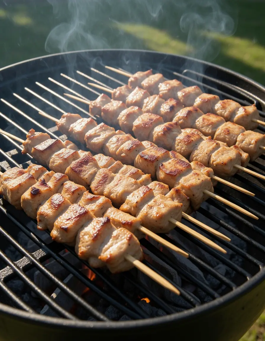 Kebab Skewer Set mit Fleischspießen für das Grillen in der Levante Küche