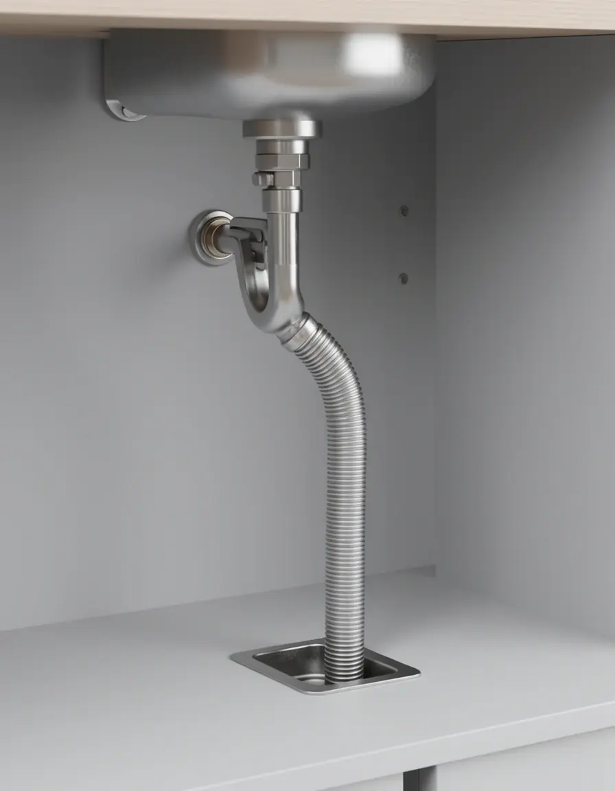Clip zur Führung des Brauseschlauchs unter der Spüle