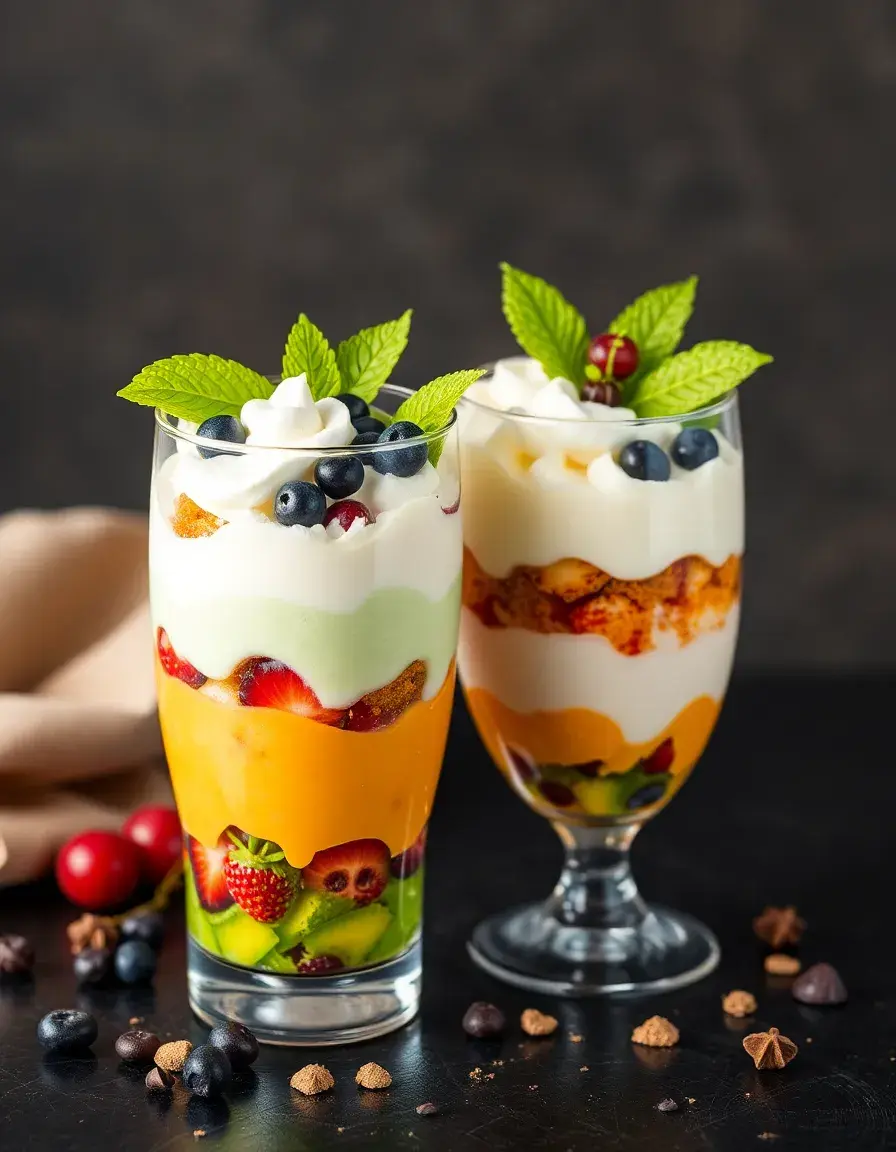 Layered Dessert Glass for paradise parfaits realistic