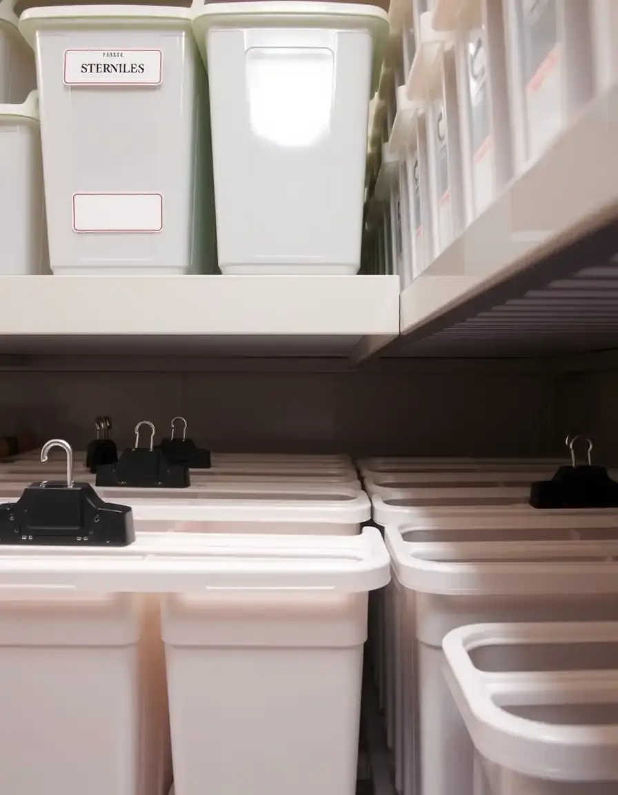 Clips zur Beschriftung von Körben und Boxen im Regal