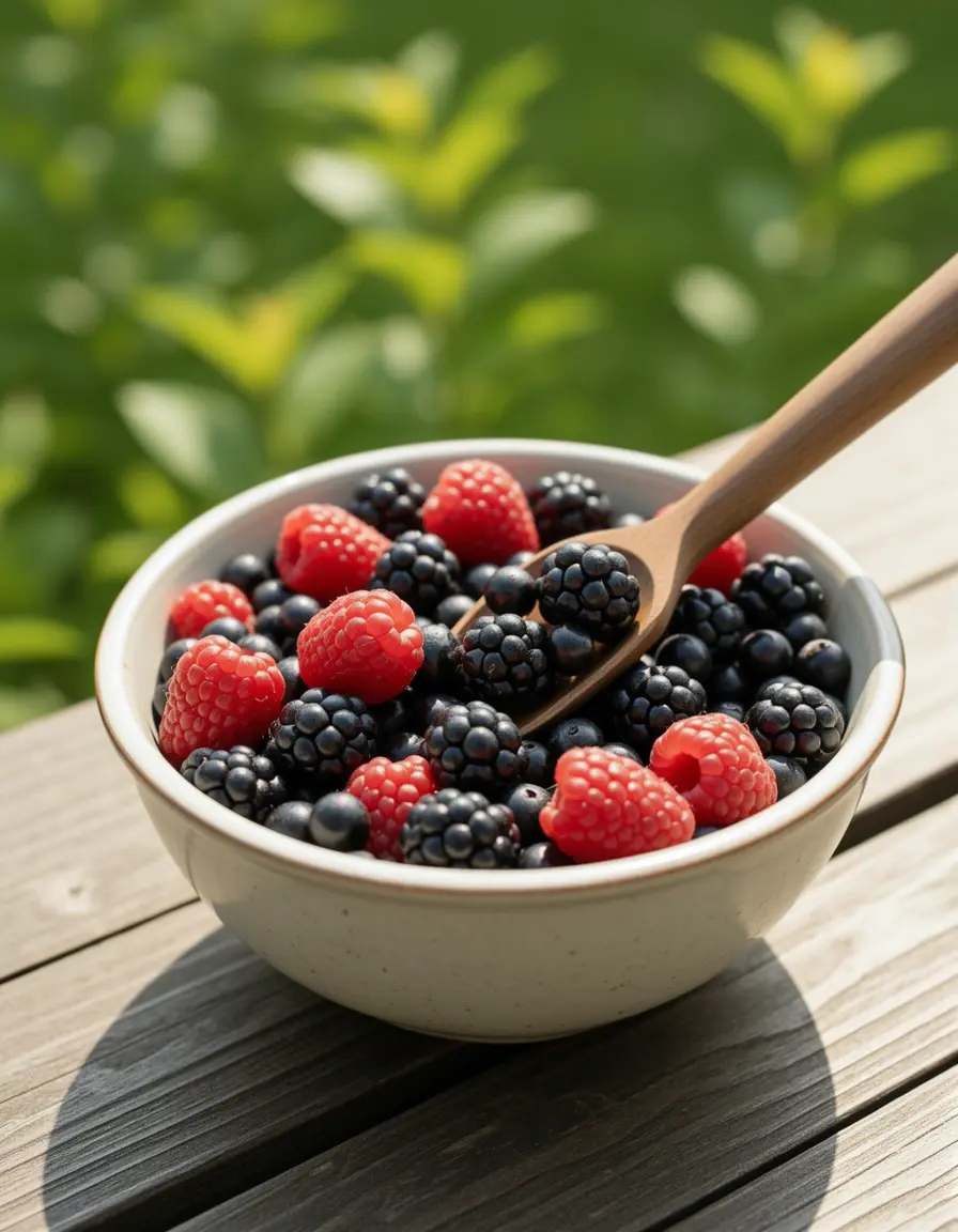 Beeren-Sammler für frische Kirschen oder Waldbeeren