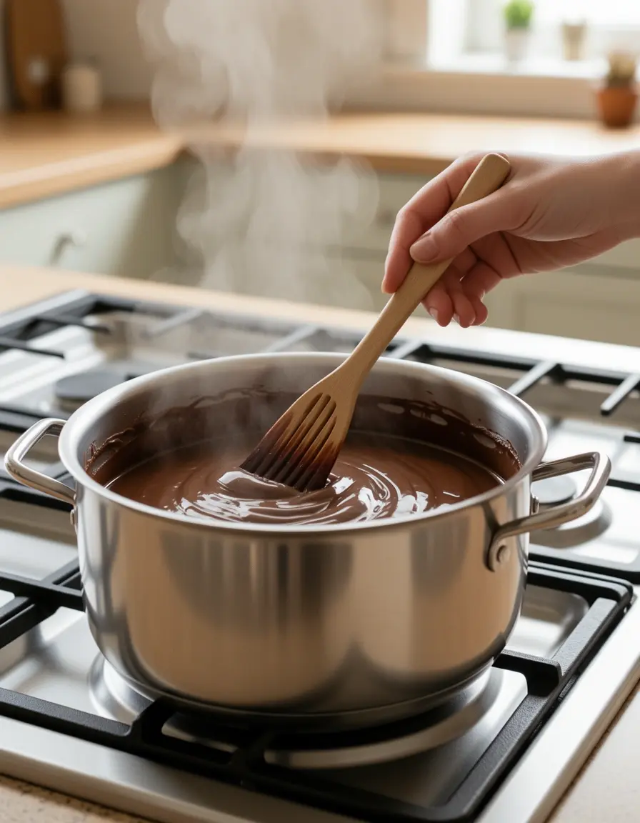 Elektrischer Schokoladenschmelztopf für Schoko Bananen Kuchen