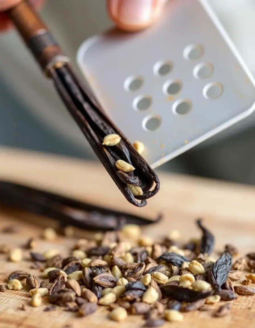 Vanilla Bean Scraper extrahiert Vanillemark für Kuchenteig