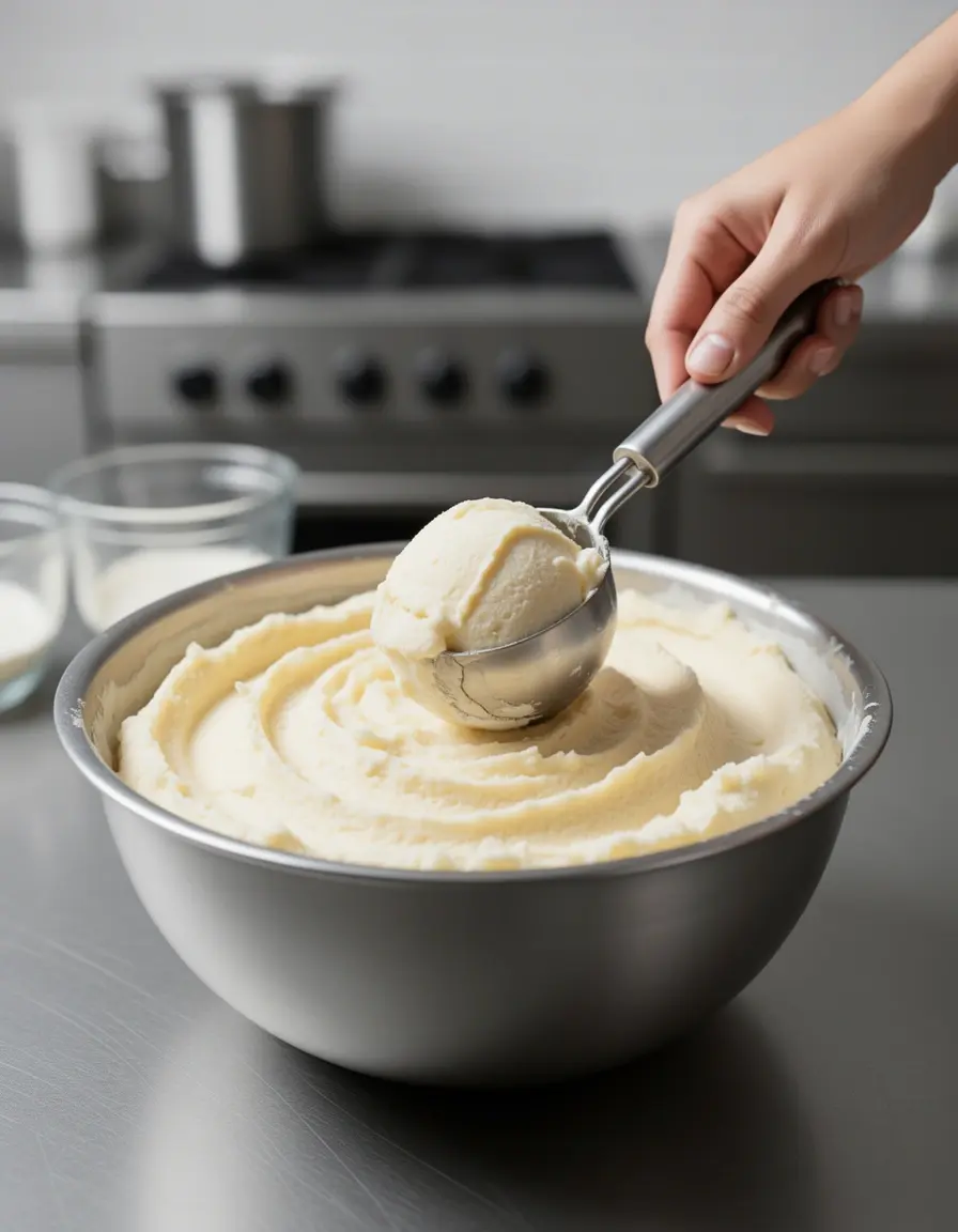 Ice Cream Scoop portioniert Kuchen wie Eiskugeln