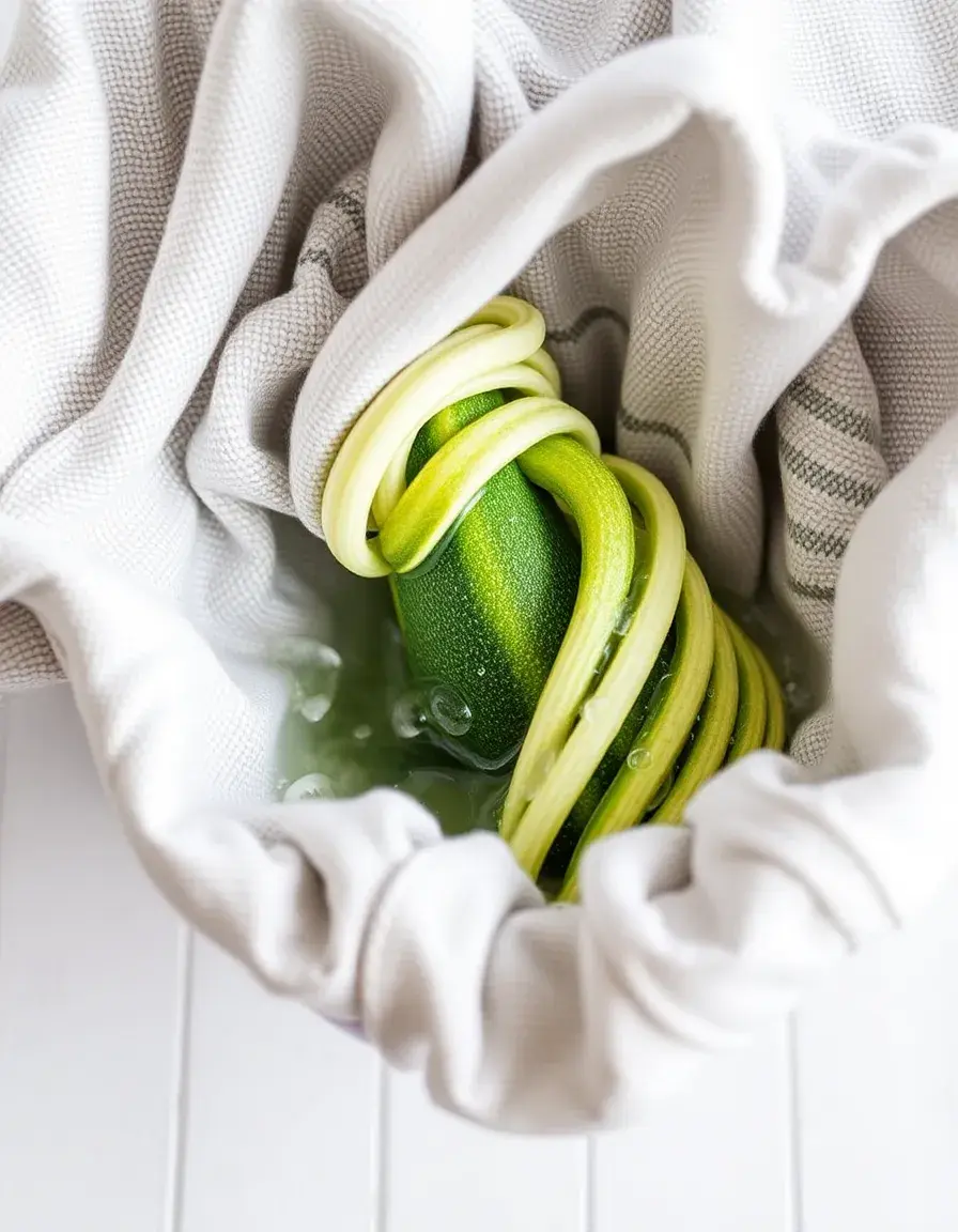 Moisture Wringer Cloth zum Auswringen von überschüssigem Wasser aus Zucchini