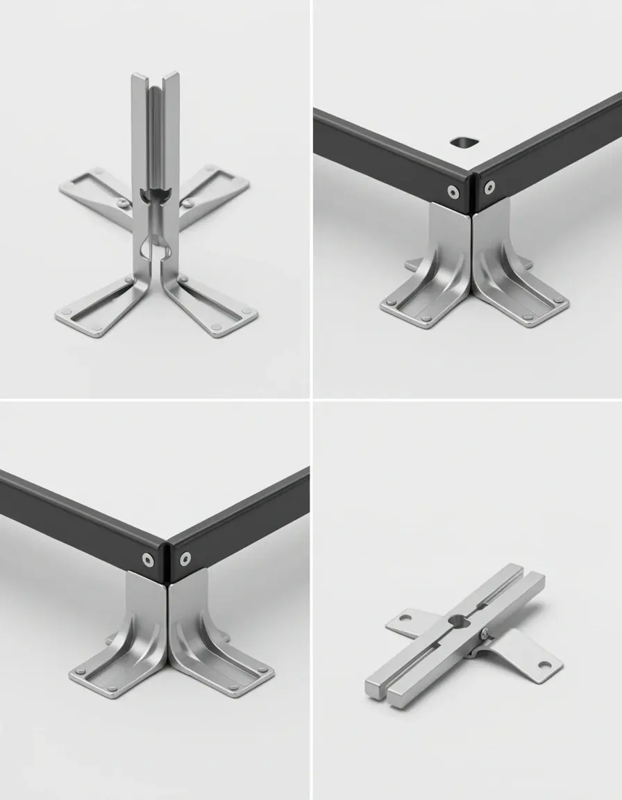 Eckverbinder und Clips für Abschlussleisten für Küche
