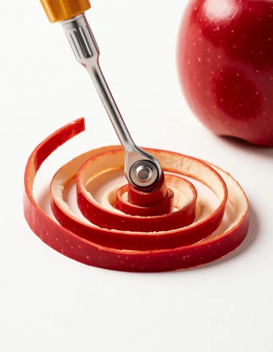 Apfelschäler für dekorative Spiralschnitte