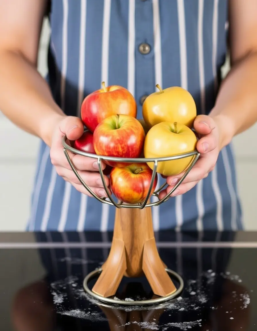 Halterung für ganze Äpfel beim Backen