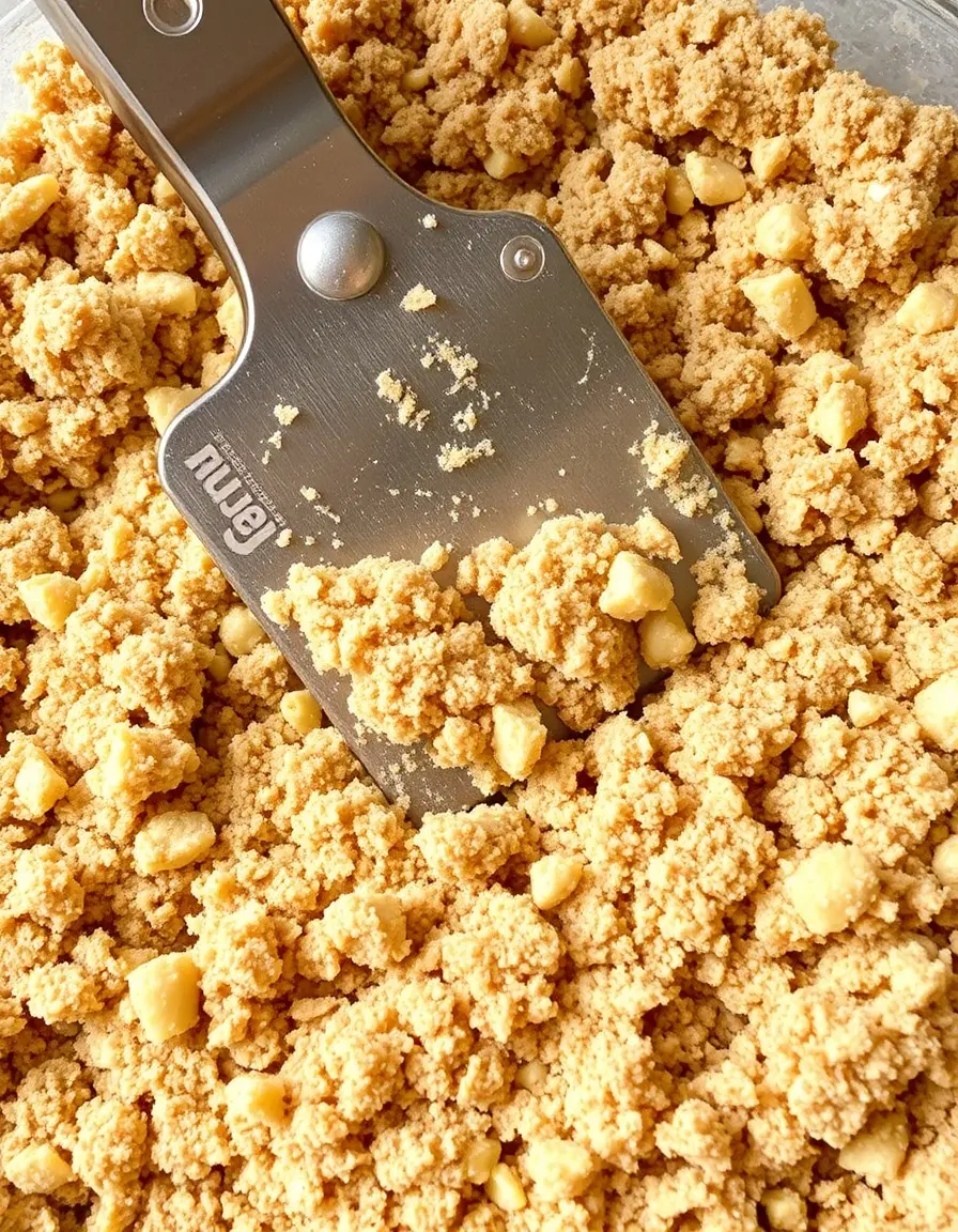 Teigmischer für perfekte Butterstreusel auf dem Apfelkuchen