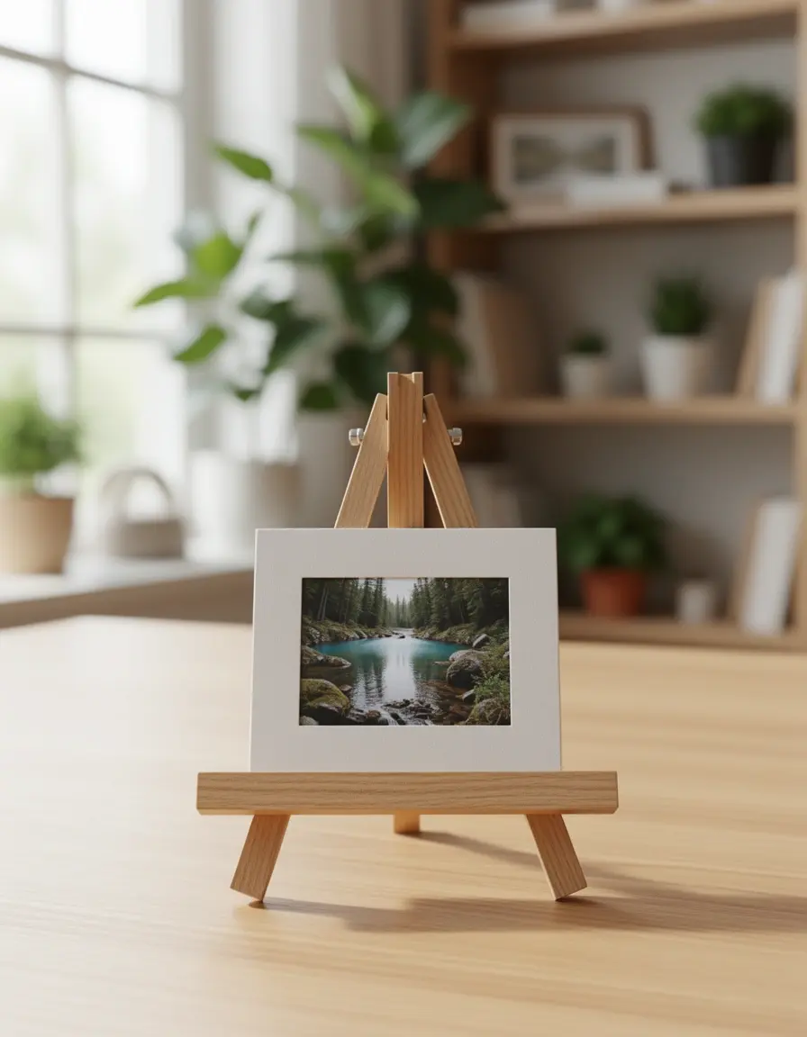 Mini Easel Stand aus Holz für kleine Küchenbilder