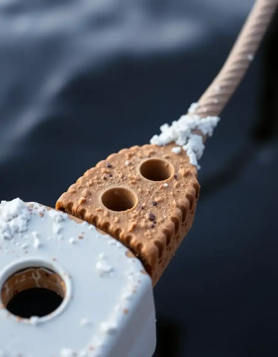 Teigroller mit Stacheln stanzt kleine Löcher in den Kuchenboden