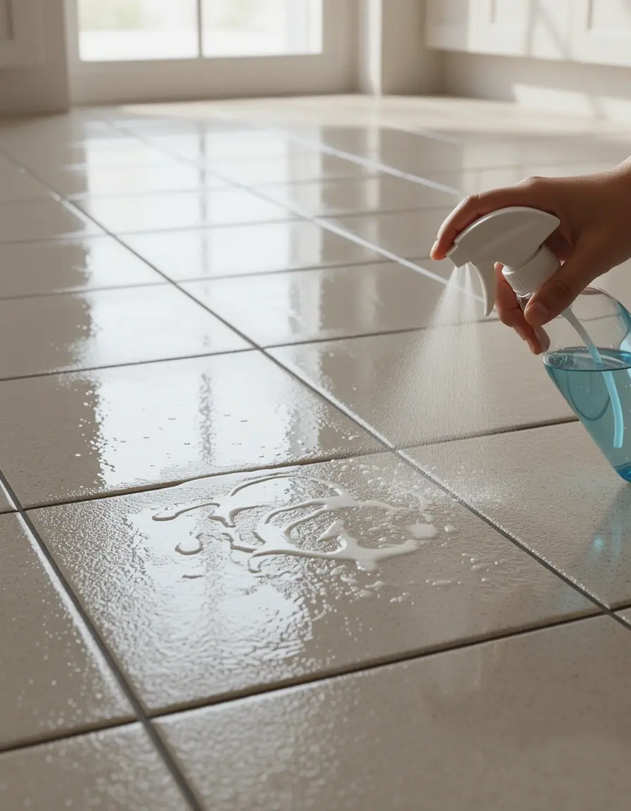 Reinigungsspray für glänzende Küchenfliesen nach der Verlegung