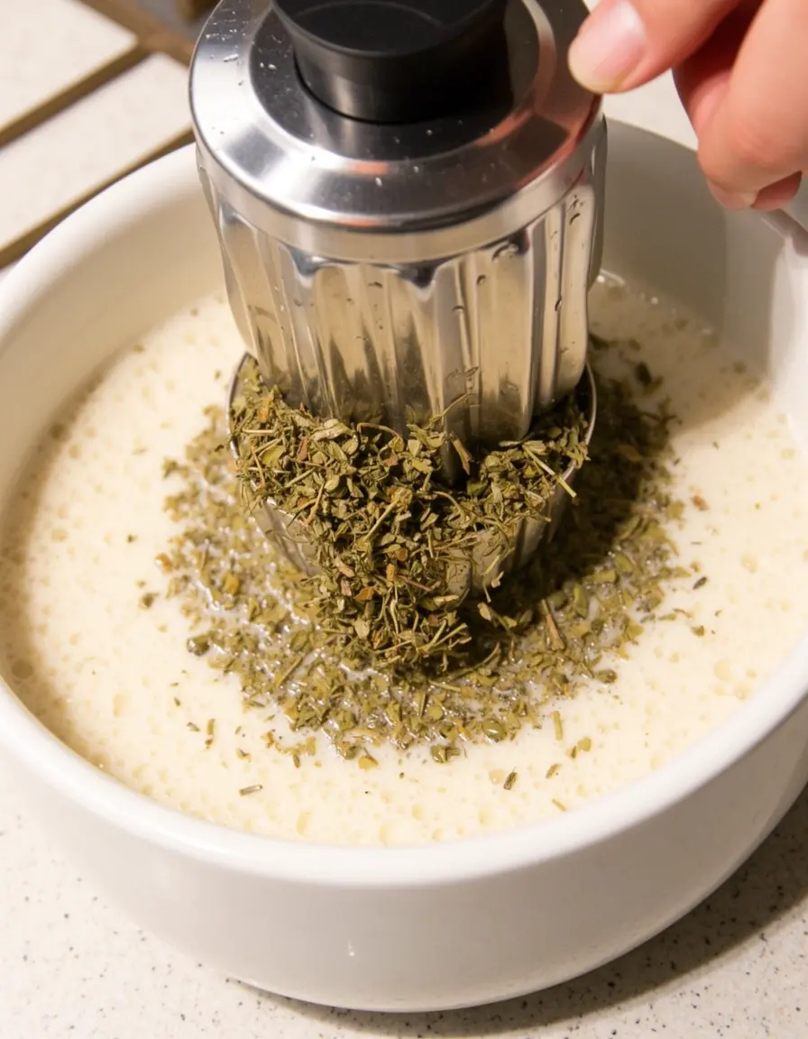 Herb Infuser für aromatisierte Flüssigkeiten im Teig