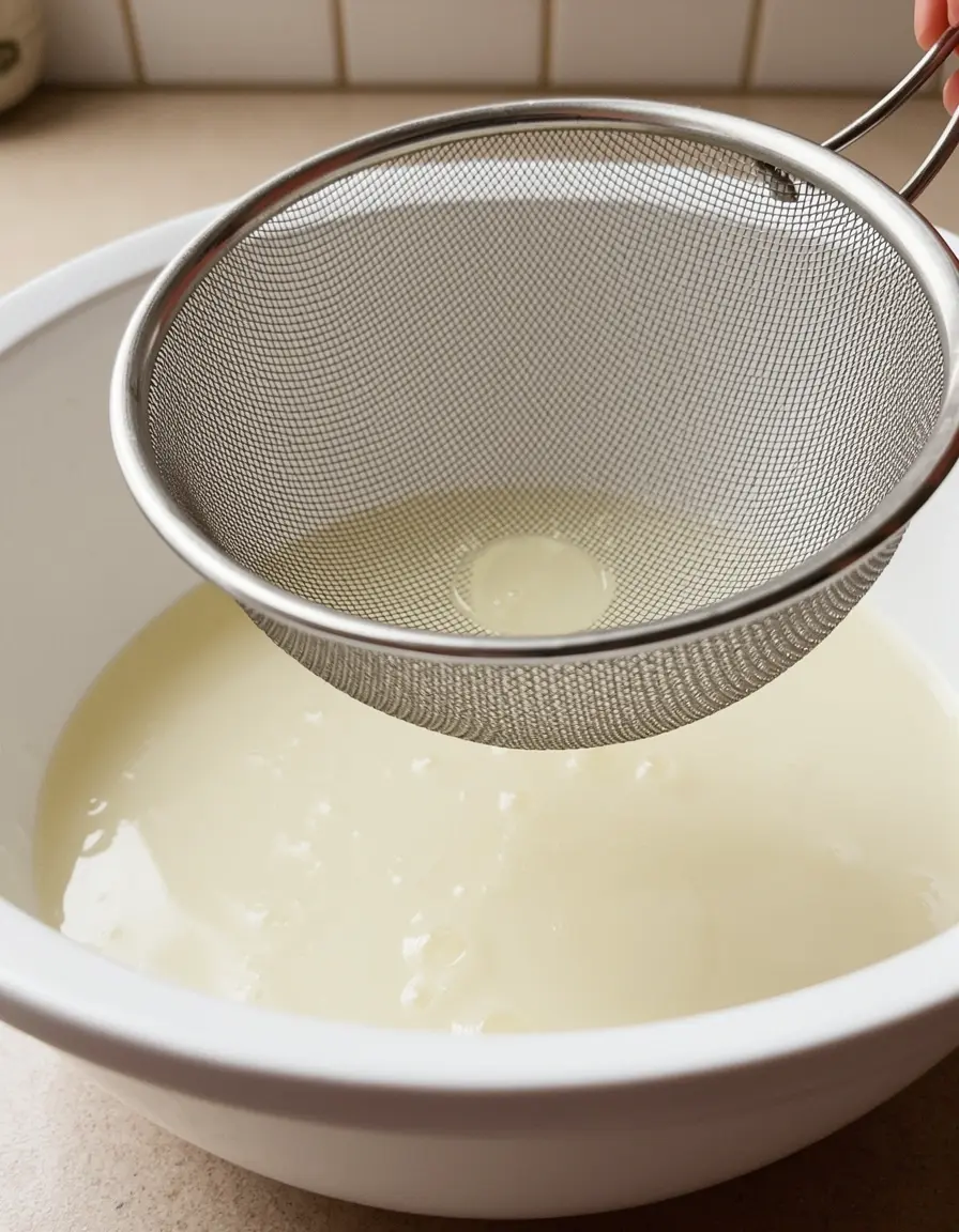 Feines Sieb für Joghurt zum Backen ohne Ei