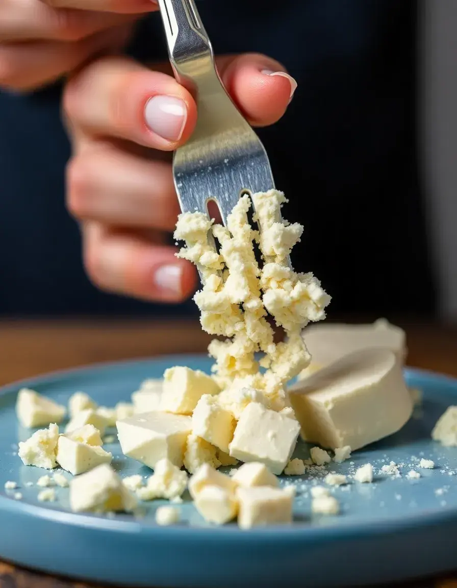 Spezialwerkzeug zum perfekten Zerkrümeln von Feta Käse