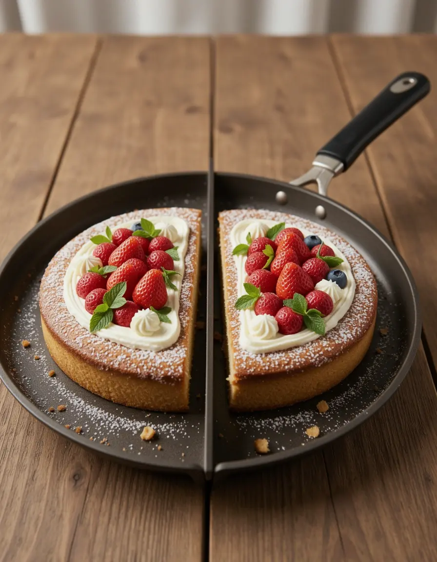 Geteilte Backform für zwei verschiedene Kuchenhälften gleichzeitig