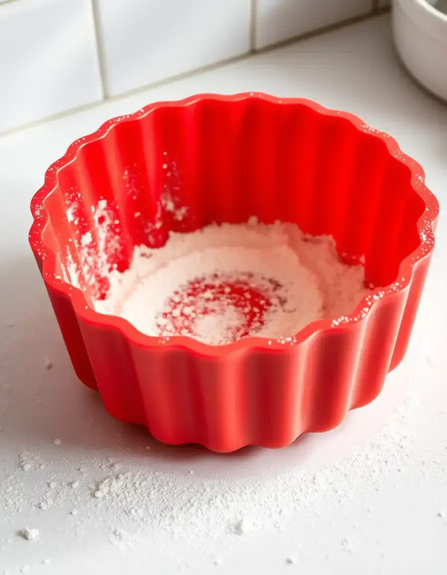 Rote Silikon Backform für einfaches Lösen von Joghurt Kuchen