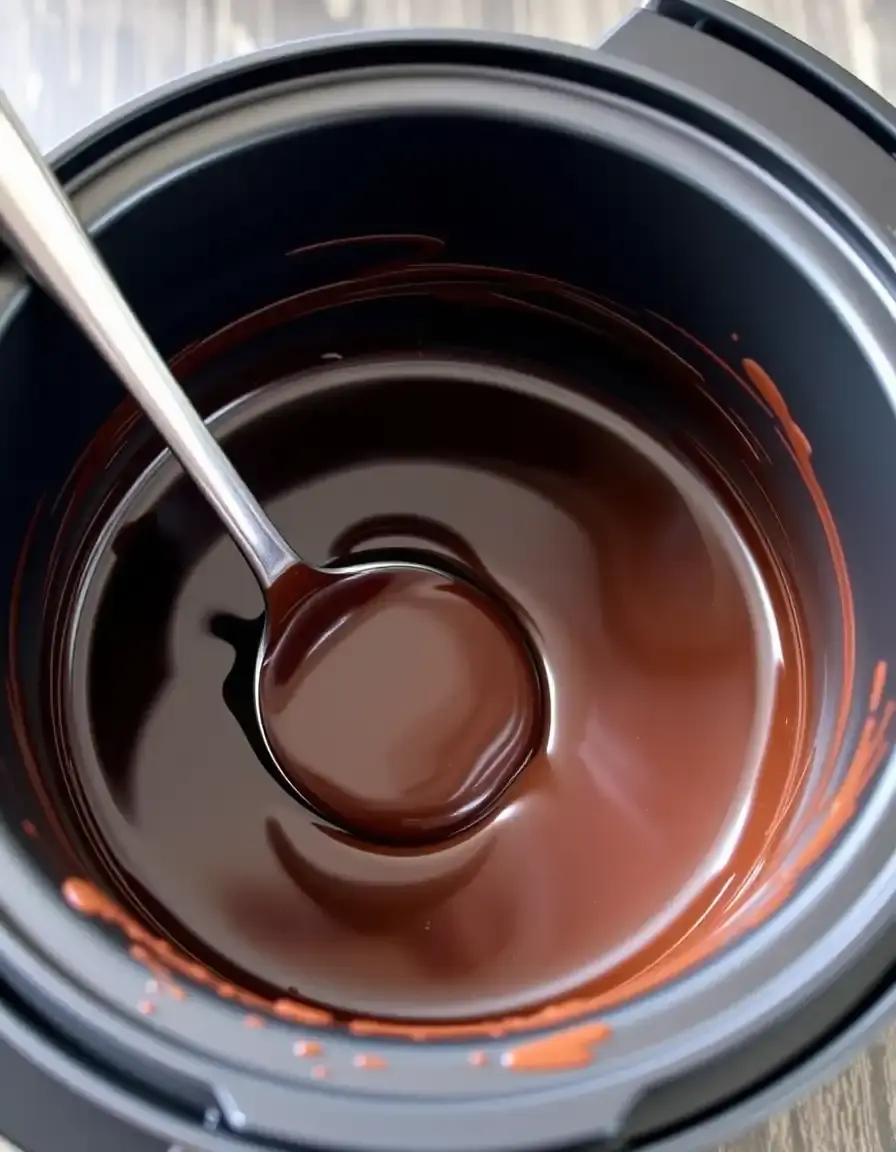 Elektrischer Chocolate Melting Pot mit geschmolzener Schokolade