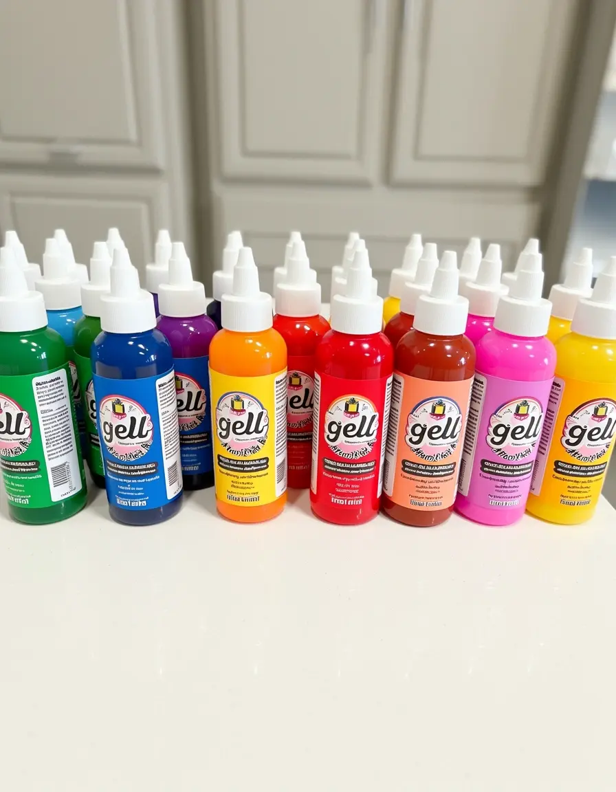 Lebensmittelfarben Set in verschiedenen Farben für bunten Teig