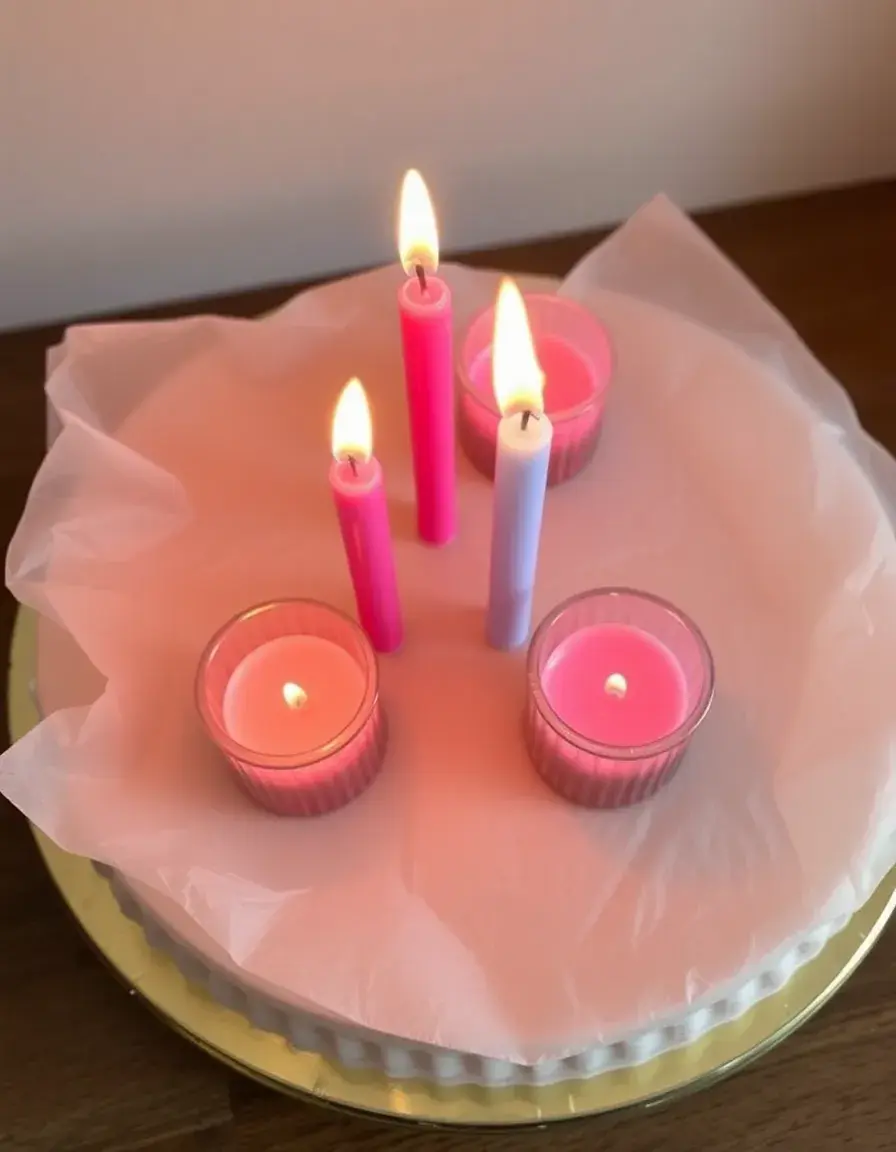 Wiederverwendbare Kerzenhalter für Kuchen auf Wachspapier