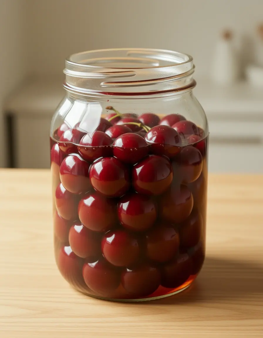 Vorratsglas für eingemachte Kirschen