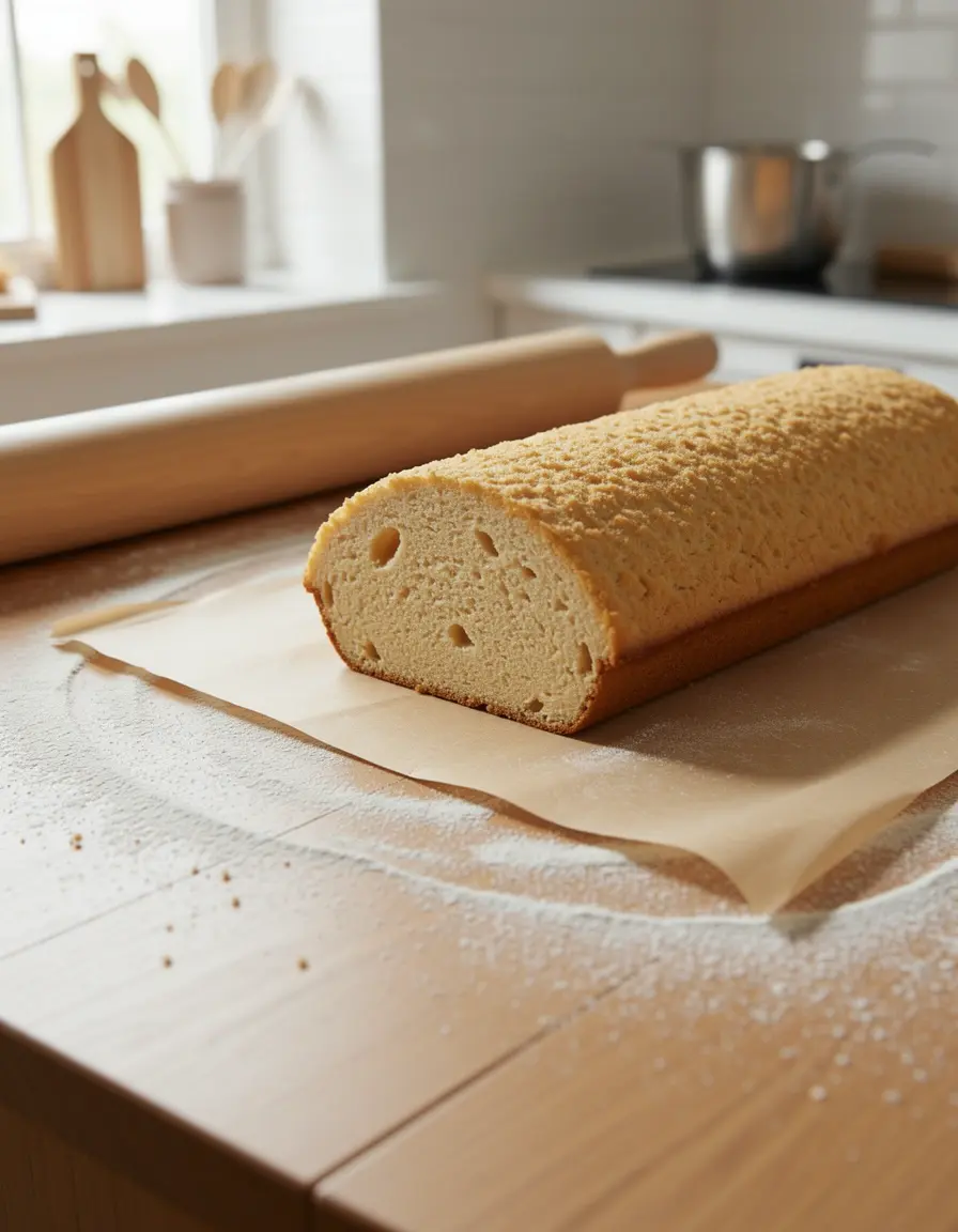 Strukturierte Matte zum Rollen von Biskuitrollen und Yule Logs