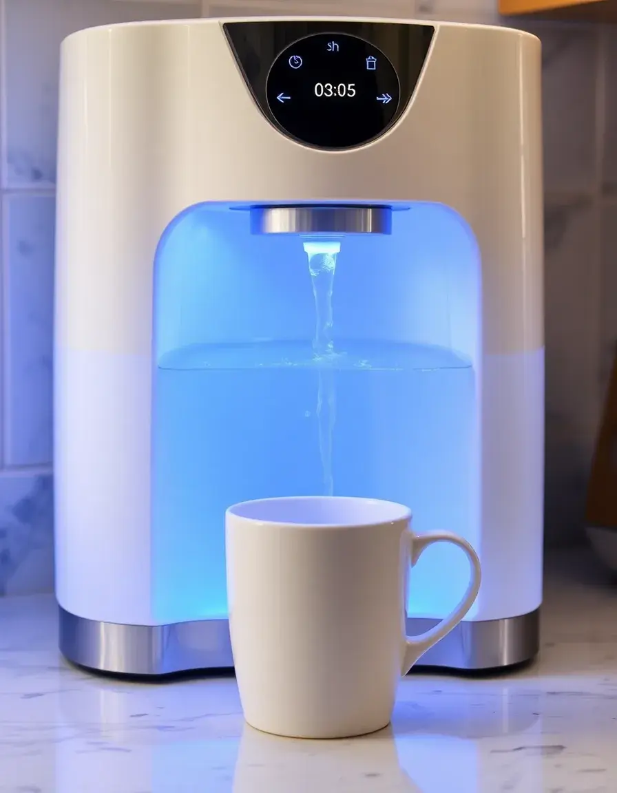 Heißwasserspender auf der Arbeitsplatte für Tee und Kaffee