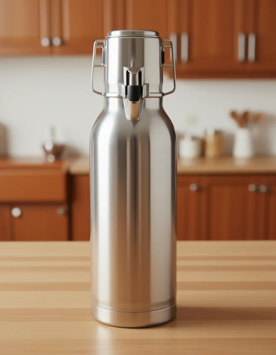 Klassische Thermoskanne 1 Liter für Heißwasser