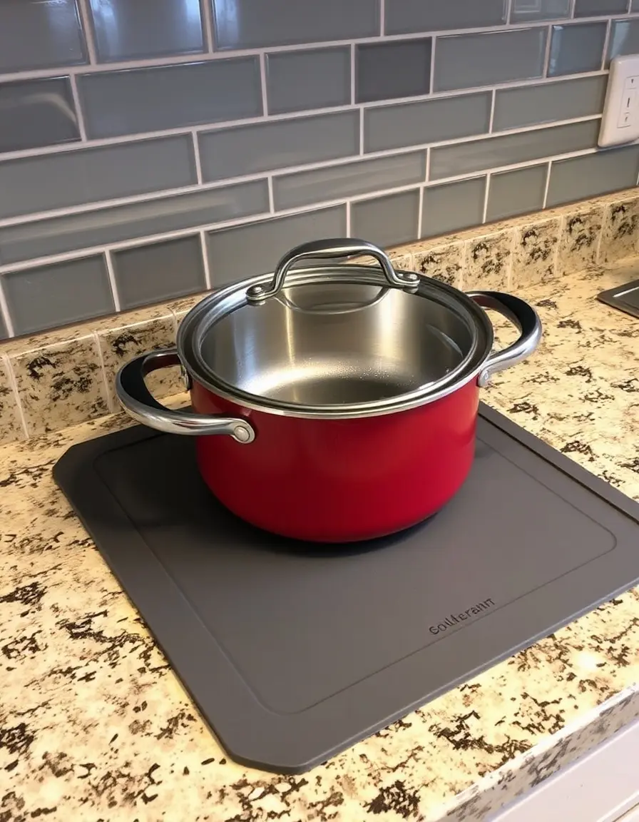 Silikonmatte als Countertop Protector Mat auf einer Küchenarbeitsplatte
