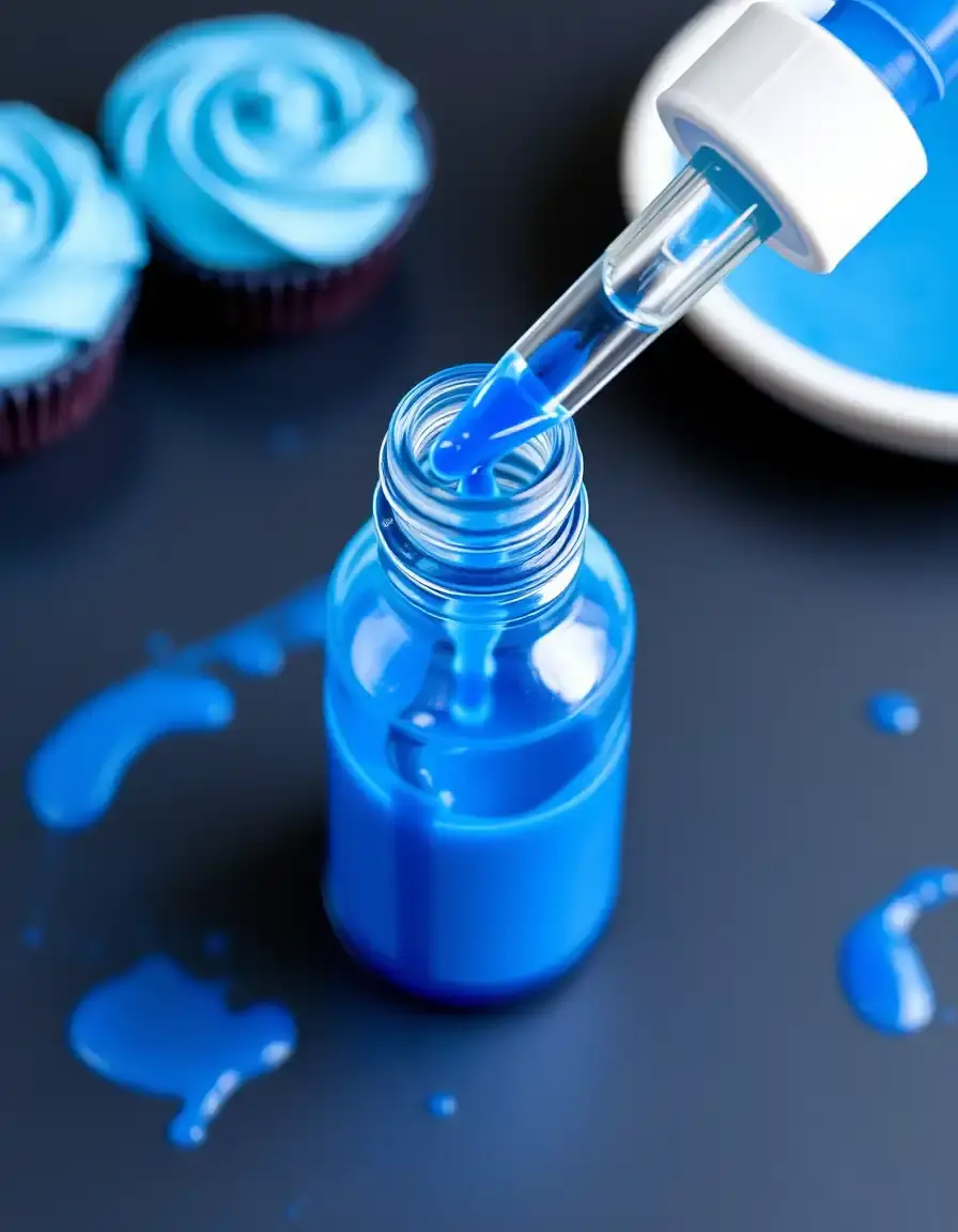 Blaue Lebensmittelfarbe für Icing