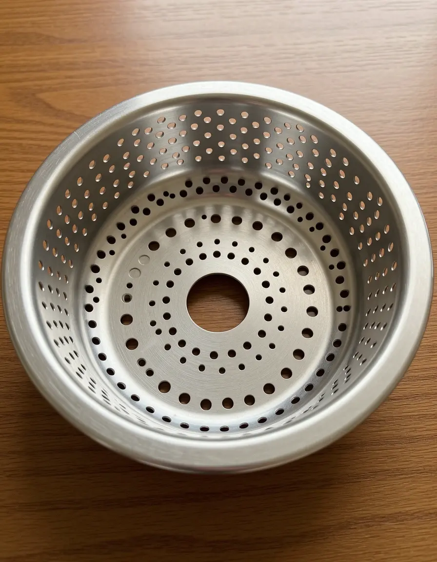 Einfaches Sieb zum Waschen von frischem Rhabarber