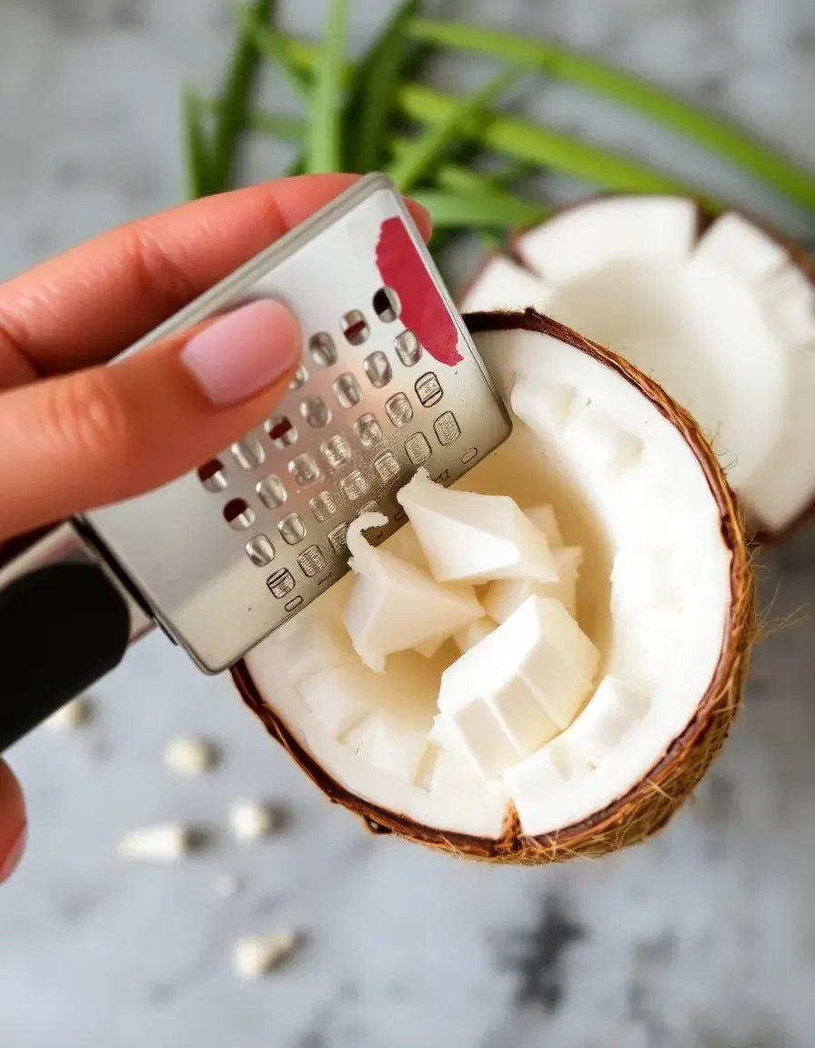 Handreibe für frische Kokosnussraspeln