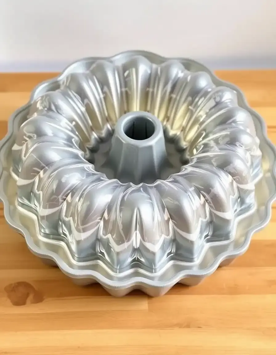 Antihaft-Gugelhupfform mit kompliziertem Design, bereit zum Backen