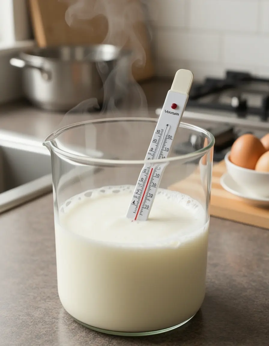 Digitales Milchthermometer für präzise Temperaturkontrolle beim Käsen