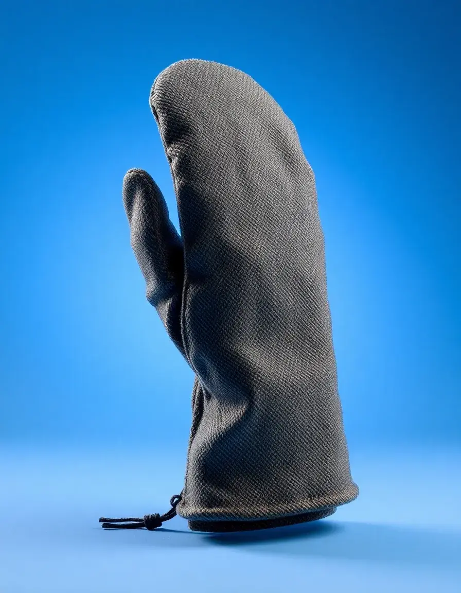 Grauer Ofenhandschuh aus Stoff