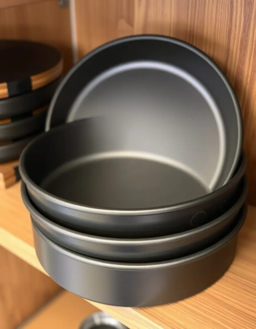 Set aus drei schwarzen Antihaft-Backformen