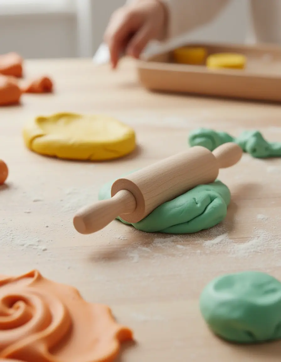 Kleines Nudelholz aus Holz für Kinderhände