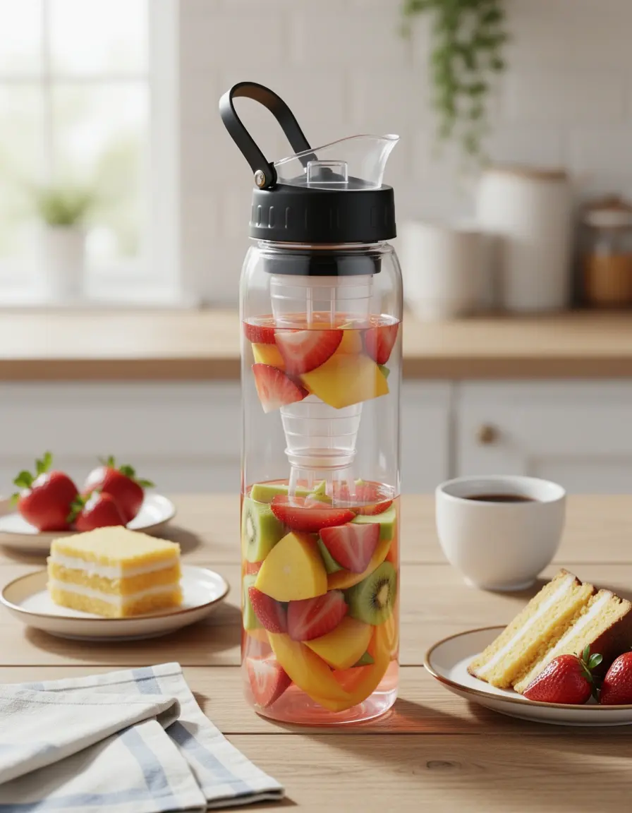 Wasserflasche mit Fruchteinsatz