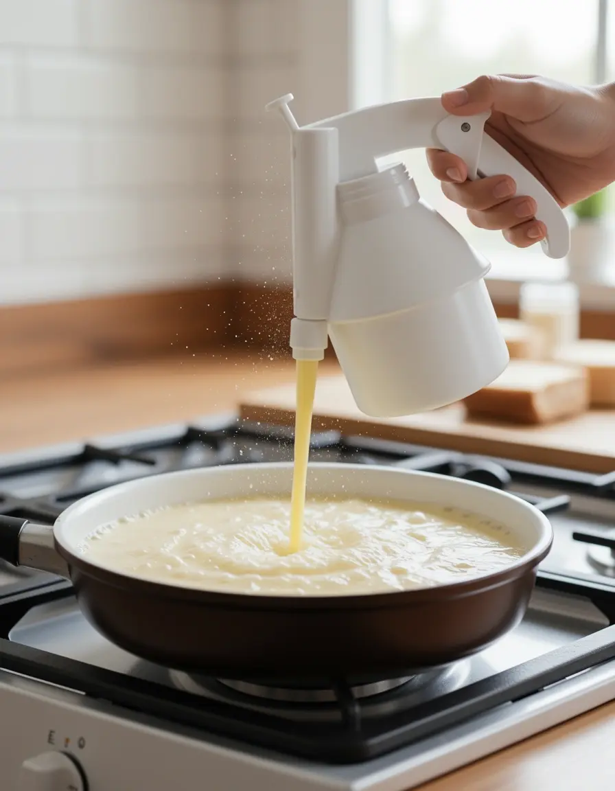 Teigspender mit Auslöser für sauberes Backen