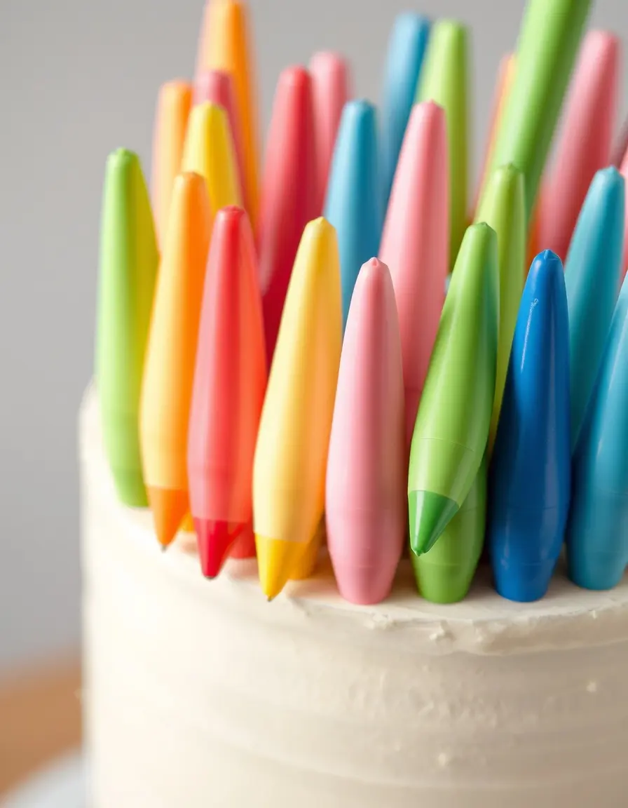 Bunte essbare Zuckerstifte zum Dekorieren von Kuchen und Keksen