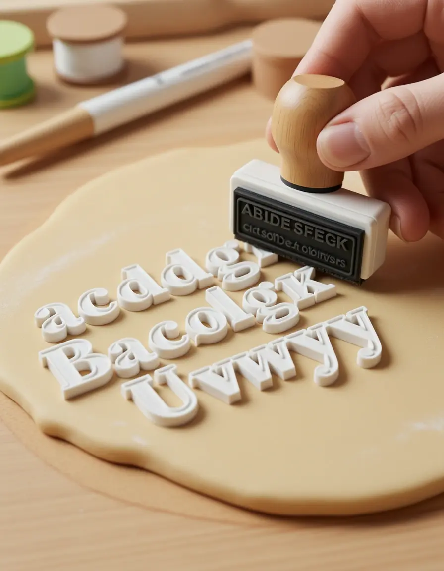 Alphabet-Stempel für Lebensmittel zum Prägen von Namen in Fondant