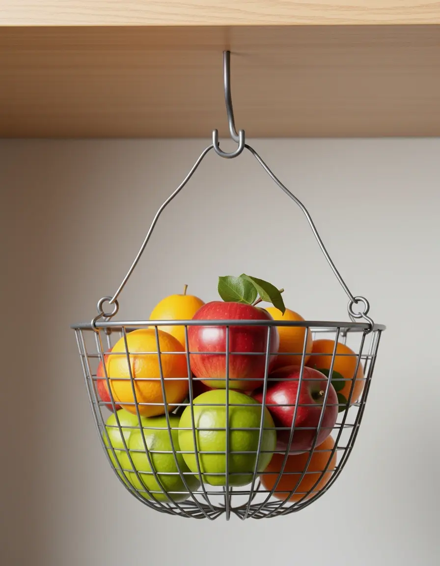 Hängekorb für Obst und Gemüse unter Regal