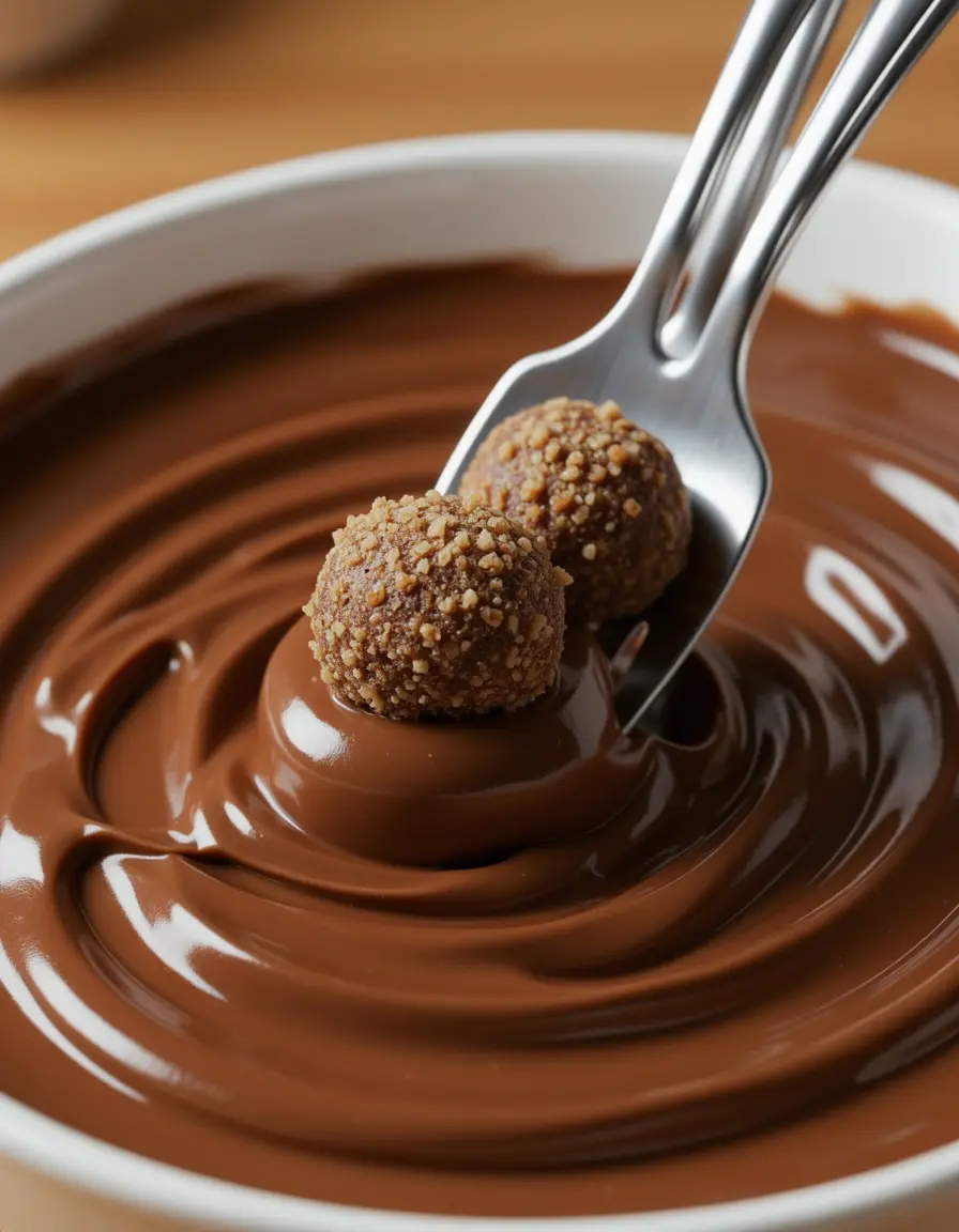 Edelstahl-Tauchgabeln zum Verzieren von Gebäck mit Nutella