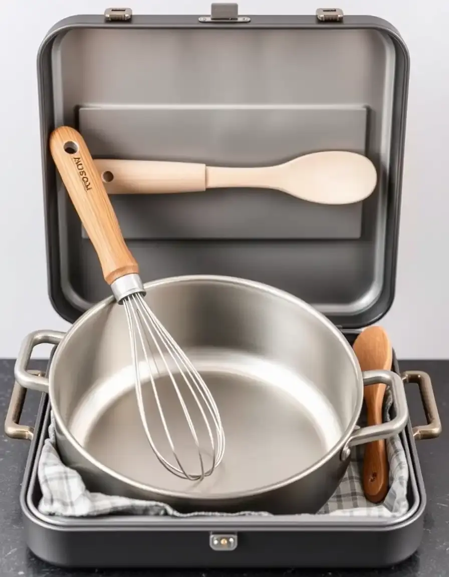Kompaktes All-In-One Baking Kit mit Form und Utensilien für kuchen schnell und einfach