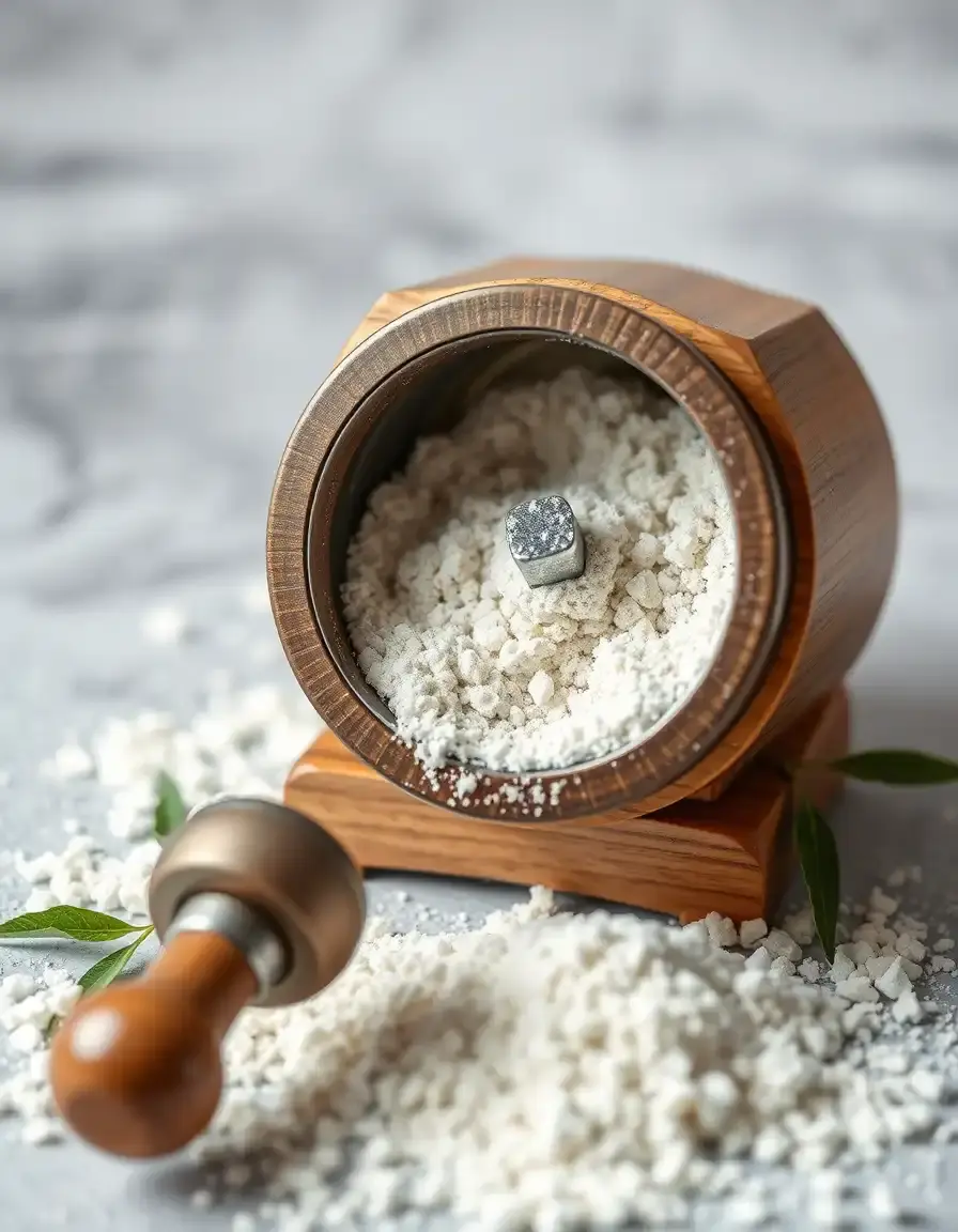 Manueller Grinder für Erythrit-Pulver beim Backen