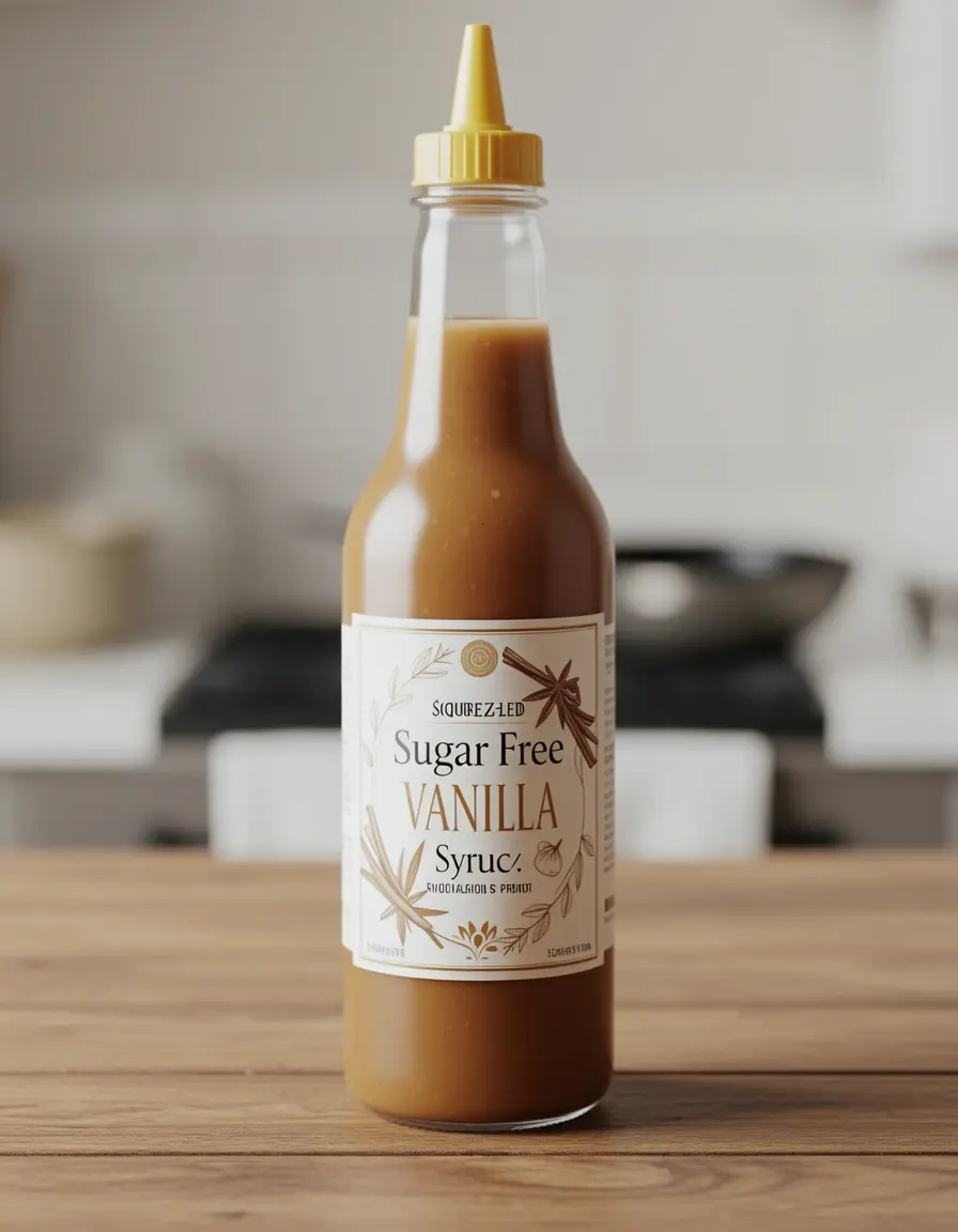 Quetschflasche für zuckerfreien Vanillesirup